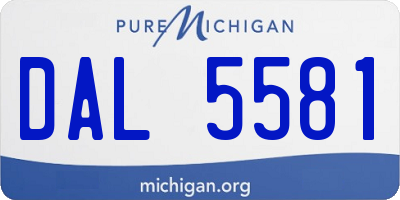 MI license plate DAL5581