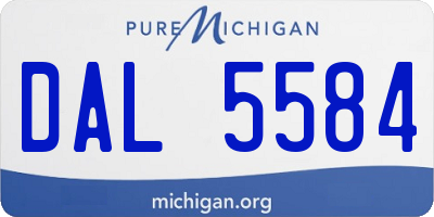 MI license plate DAL5584