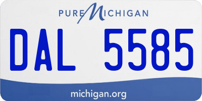 MI license plate DAL5585