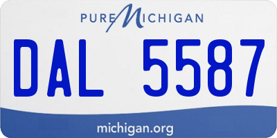 MI license plate DAL5587