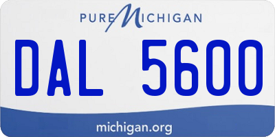 MI license plate DAL5600