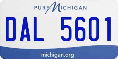 MI license plate DAL5601