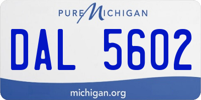 MI license plate DAL5602