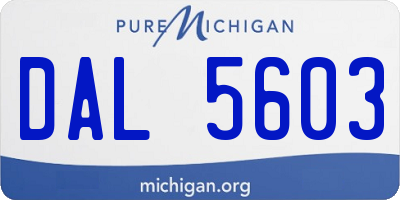 MI license plate DAL5603