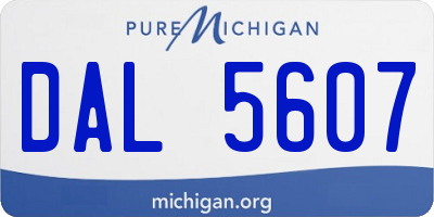 MI license plate DAL5607