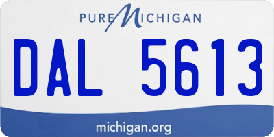 MI license plate DAL5613