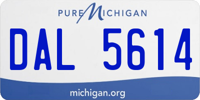 MI license plate DAL5614