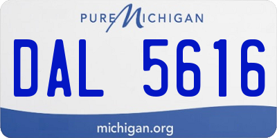 MI license plate DAL5616