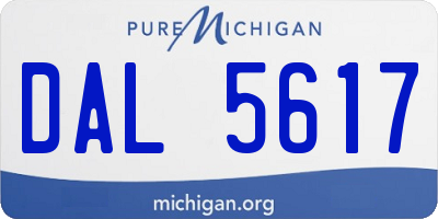 MI license plate DAL5617