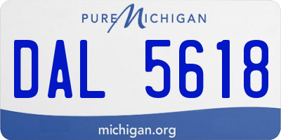 MI license plate DAL5618