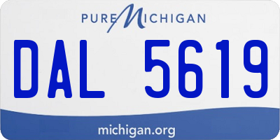 MI license plate DAL5619