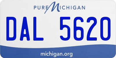 MI license plate DAL5620
