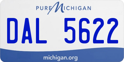 MI license plate DAL5622