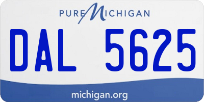 MI license plate DAL5625