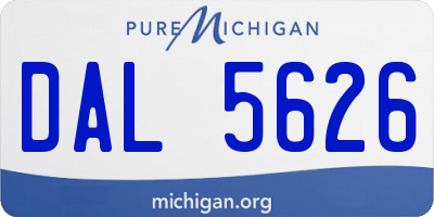 MI license plate DAL5626