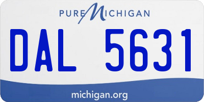 MI license plate DAL5631