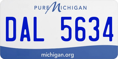 MI license plate DAL5634