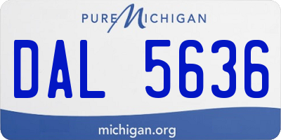 MI license plate DAL5636