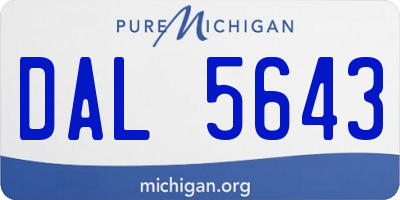 MI license plate DAL5643