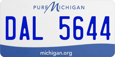 MI license plate DAL5644