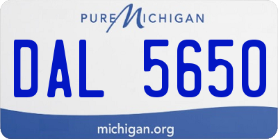 MI license plate DAL5650