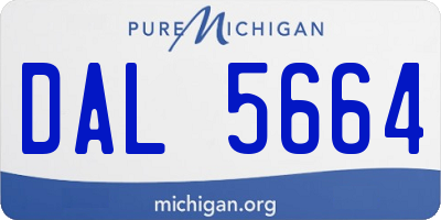 MI license plate DAL5664