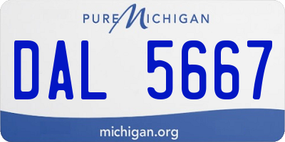 MI license plate DAL5667