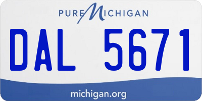 MI license plate DAL5671