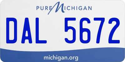 MI license plate DAL5672