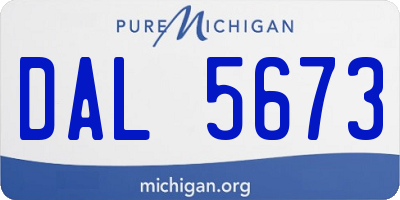 MI license plate DAL5673