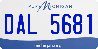 MI license plate DAL5681