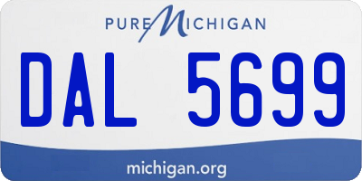 MI license plate DAL5699