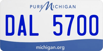 MI license plate DAL5700