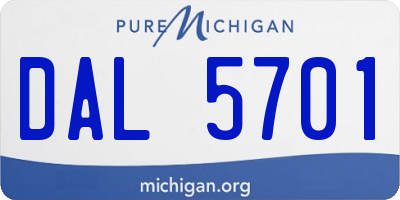 MI license plate DAL5701