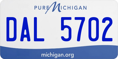 MI license plate DAL5702