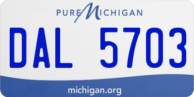 MI license plate DAL5703