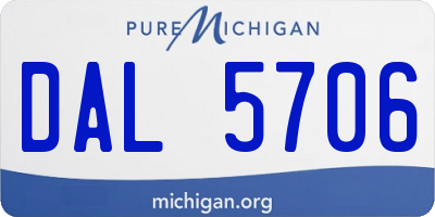 MI license plate DAL5706