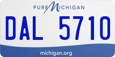 MI license plate DAL5710