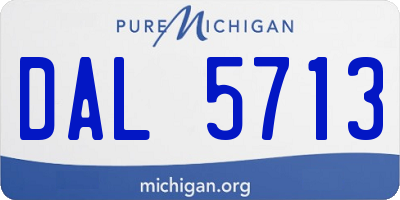 MI license plate DAL5713