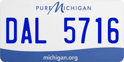 MI license plate DAL5716
