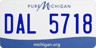 MI license plate DAL5718