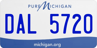 MI license plate DAL5720