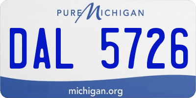 MI license plate DAL5726