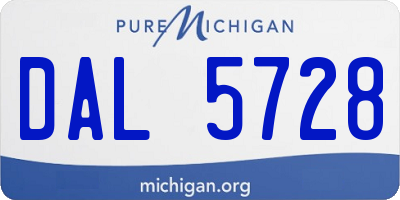 MI license plate DAL5728