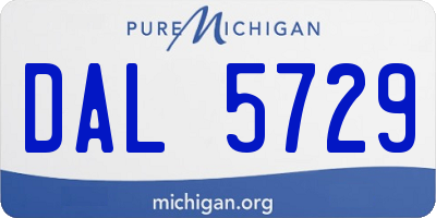MI license plate DAL5729