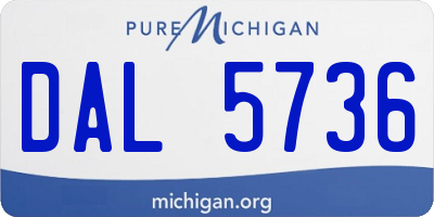 MI license plate DAL5736