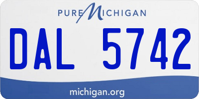 MI license plate DAL5742