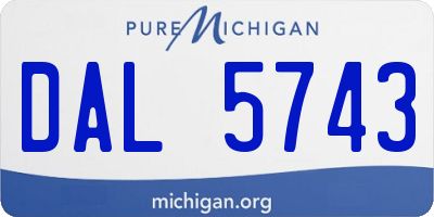 MI license plate DAL5743