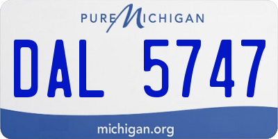 MI license plate DAL5747