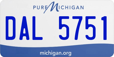 MI license plate DAL5751